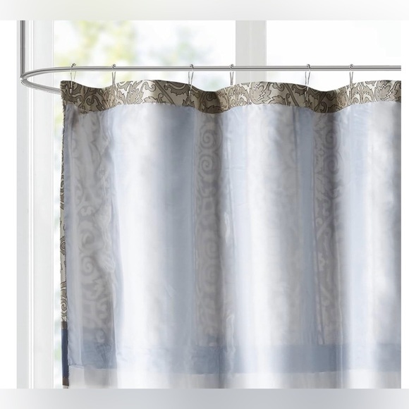 Madison Park Blaine Embroidered Shower Curtain 72x72 - Picture 5 of 7